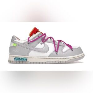 Off-White Nike dunks low with magenta lace